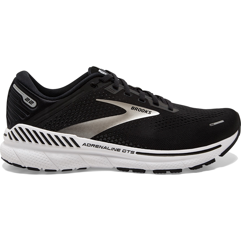 Women's Brooks Adrenaline GTS 22, Black/Silver/Anthracite, 9.5 B Medium