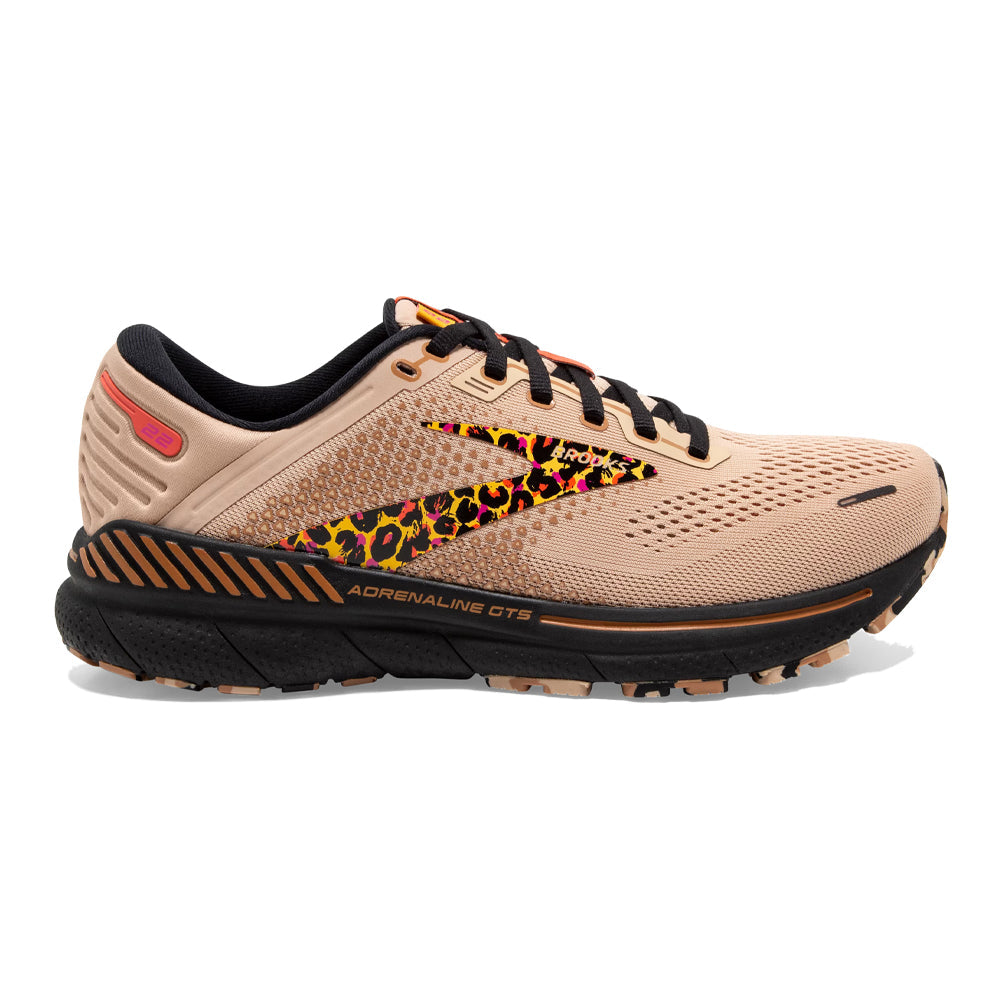 Women's Brooks Adrenaline GTS 22, Ginger/Black/Citrus, 10.5 B Medium