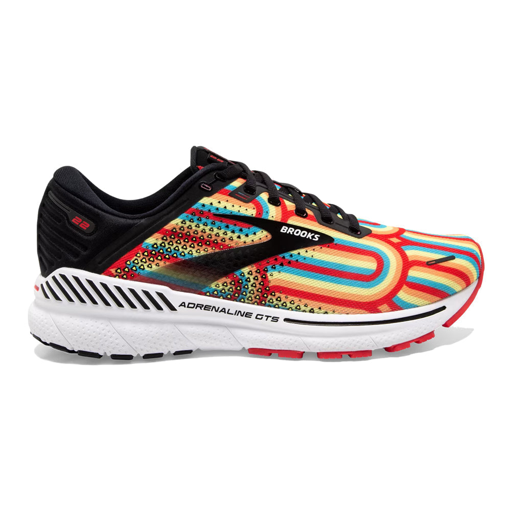 Women's Brooks Adrenaline GTS 22, Black/Bittersweet/Limelight, 7.5 B Medium
