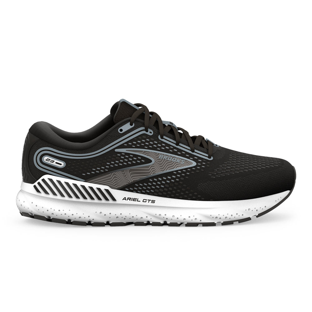 Women's Brooks Ariel GTS 23, Black/Grey/White, 9 D Wide