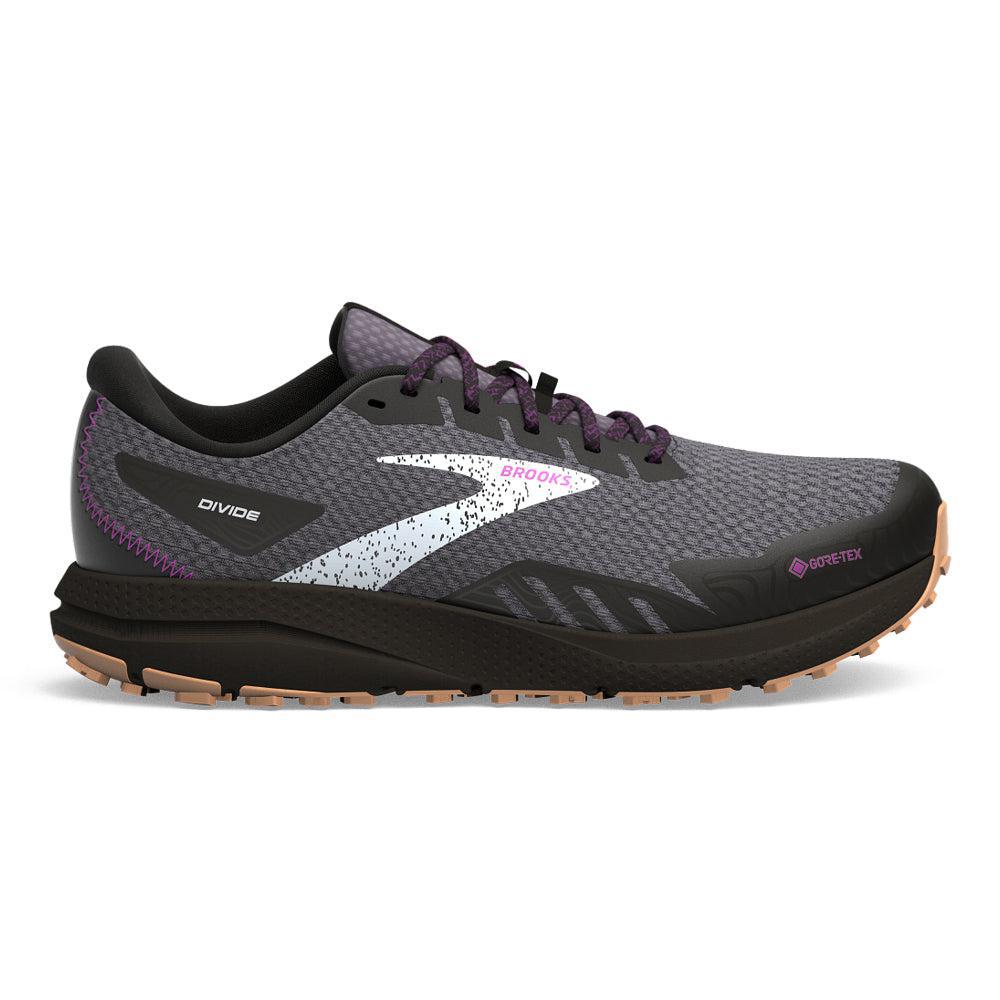 Women's Brooks Divide 4 GTX, Black/Blackened Pearl/Purple, 12 B Medium