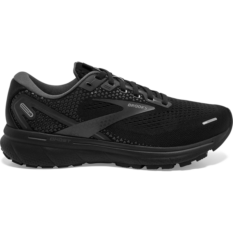 Women's Brooks Ghost 14, Black/Black/Ebony, 9 2A Narrow