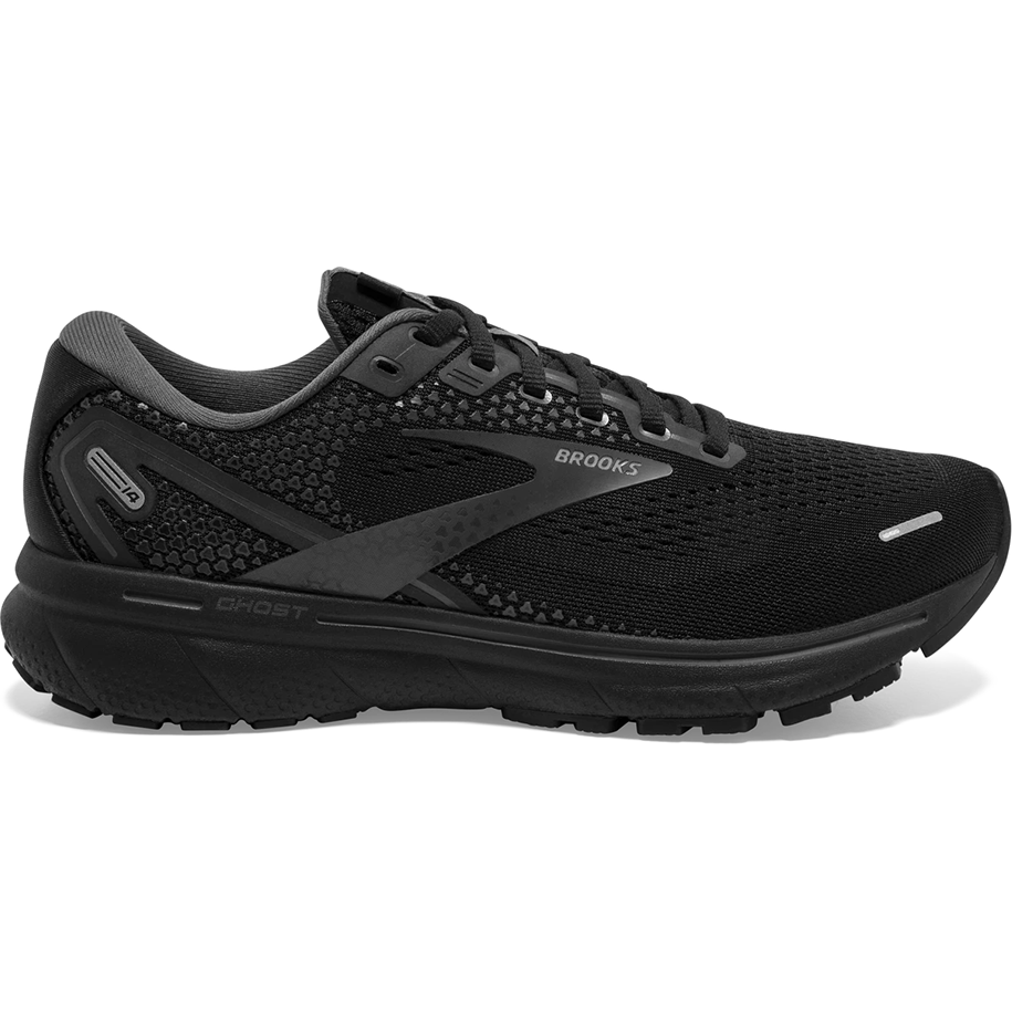 Women's Brooks Ghost 14, Black/Black/Ebony, 8.5 D Wide