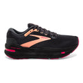 Women's Brooks Ghost Max, Black/Papaya/Raspberry, 9 B Medium