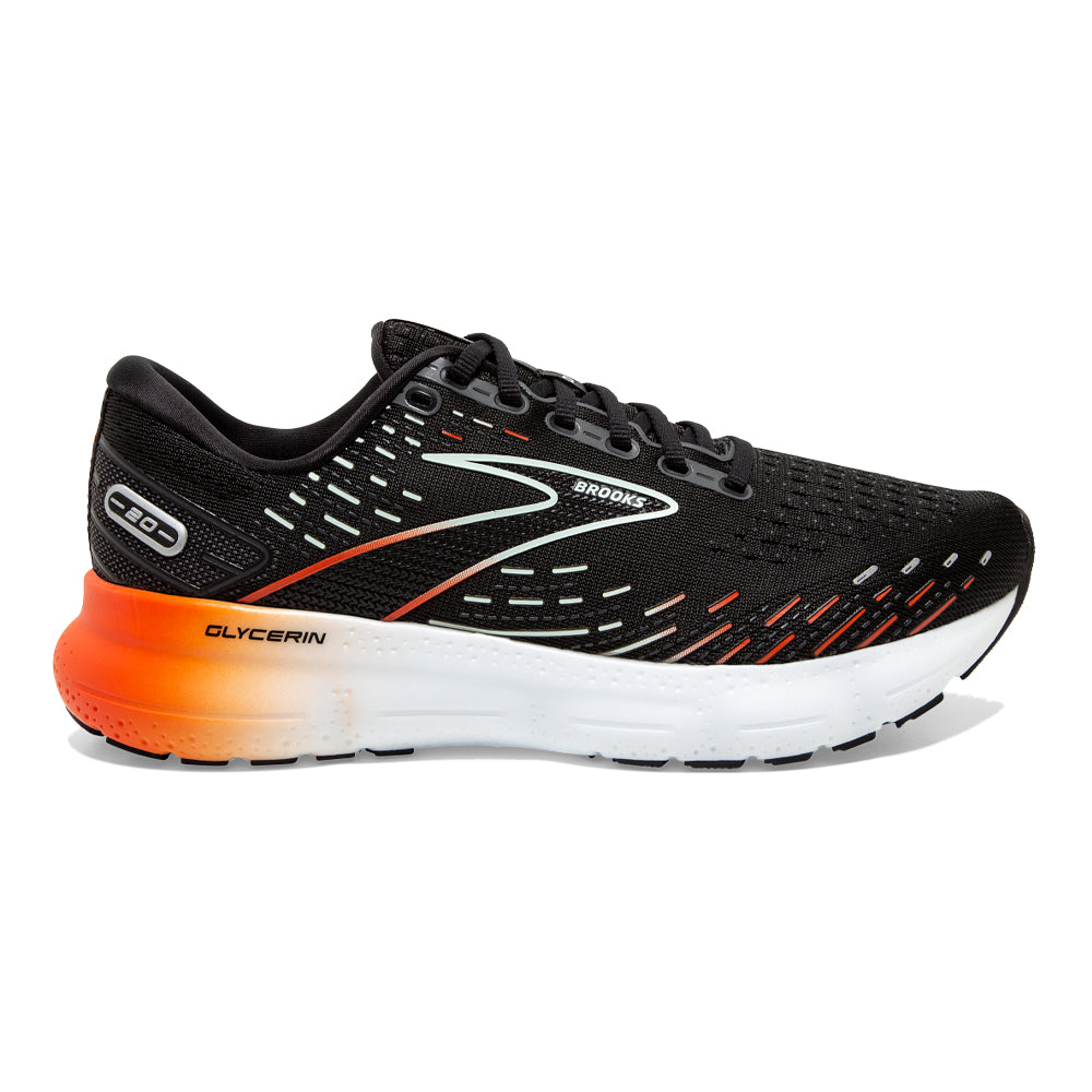 Women's Brooks Glycerin 20, Black/Red/Opal, 7 B Medium