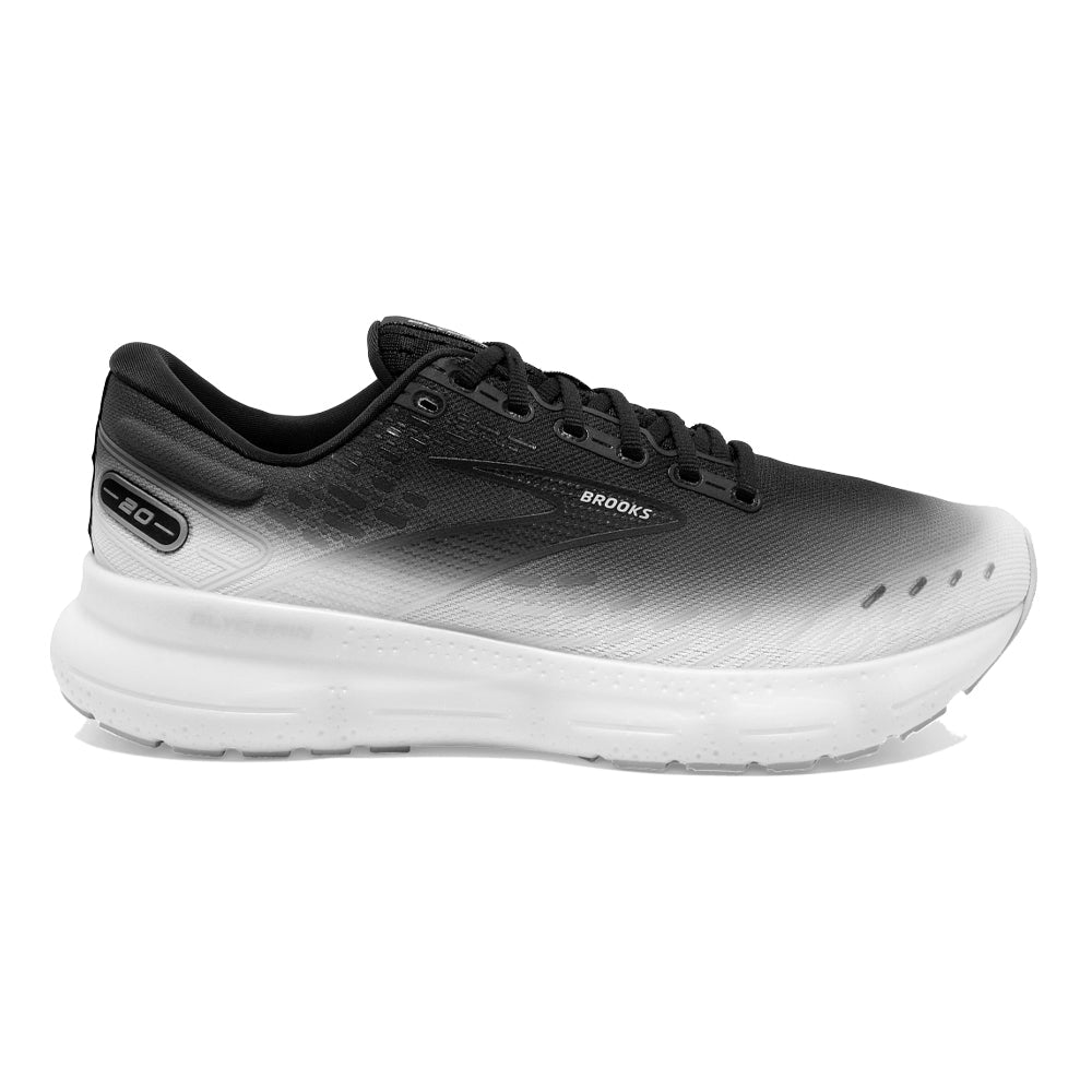 Women's Brooks Glycerin 20, Black/Lilac/White, 10 B Medium