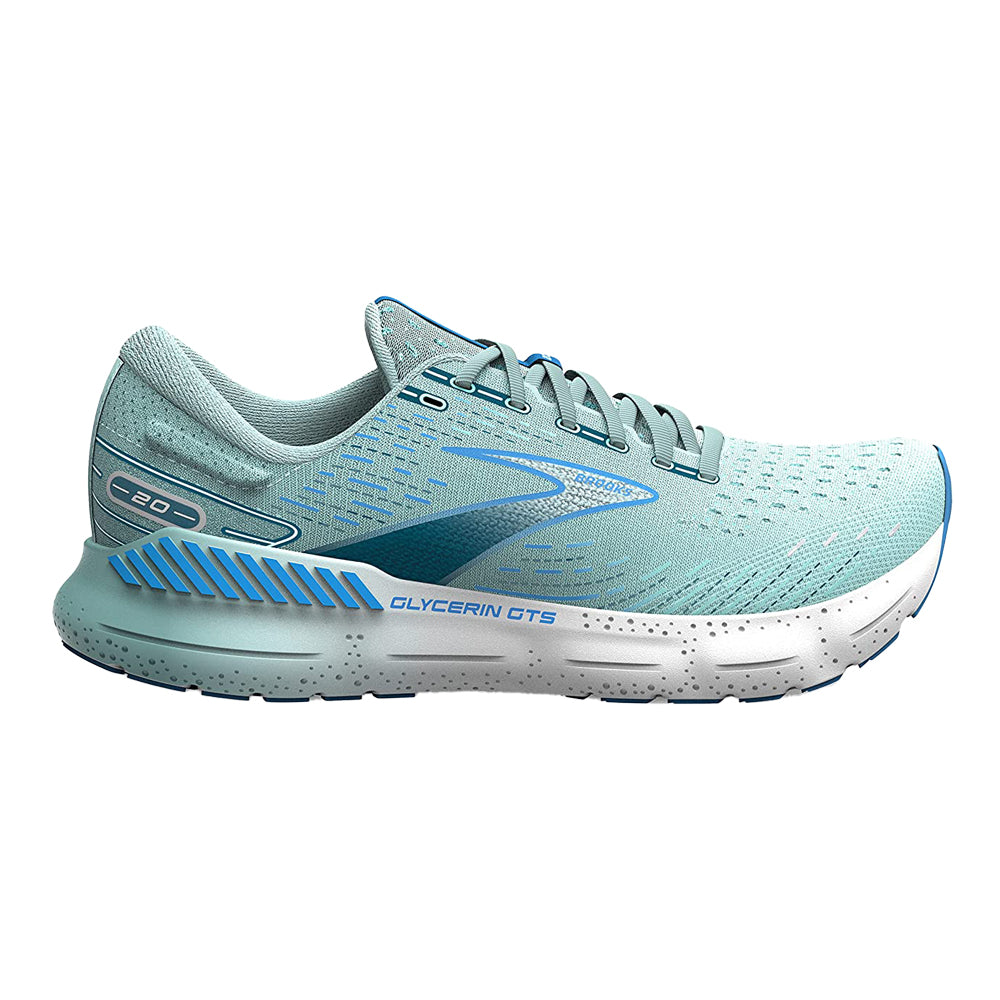 Women's Brooks Glycerin GTS 20, Blue Glass/Marina/Legion Blue, 6 B Medium