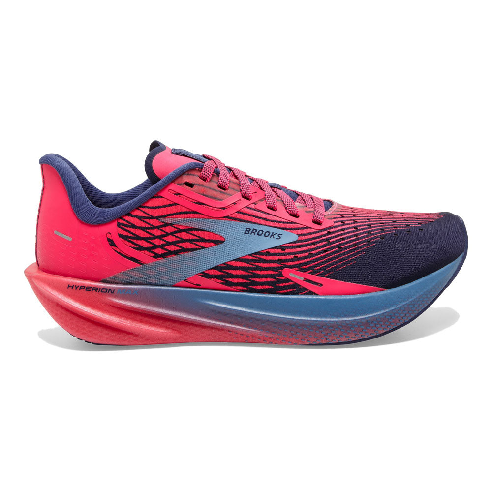 Women's Brooks Hyperion Max, Pink/Cobalt/Blissful Blue, 6.5 B Medium