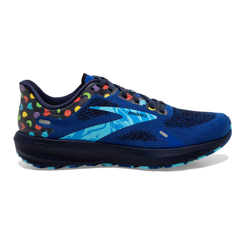 Women's Brooks Launch 9, Blue/Peacoat/Yellow, 7.5 B Medium