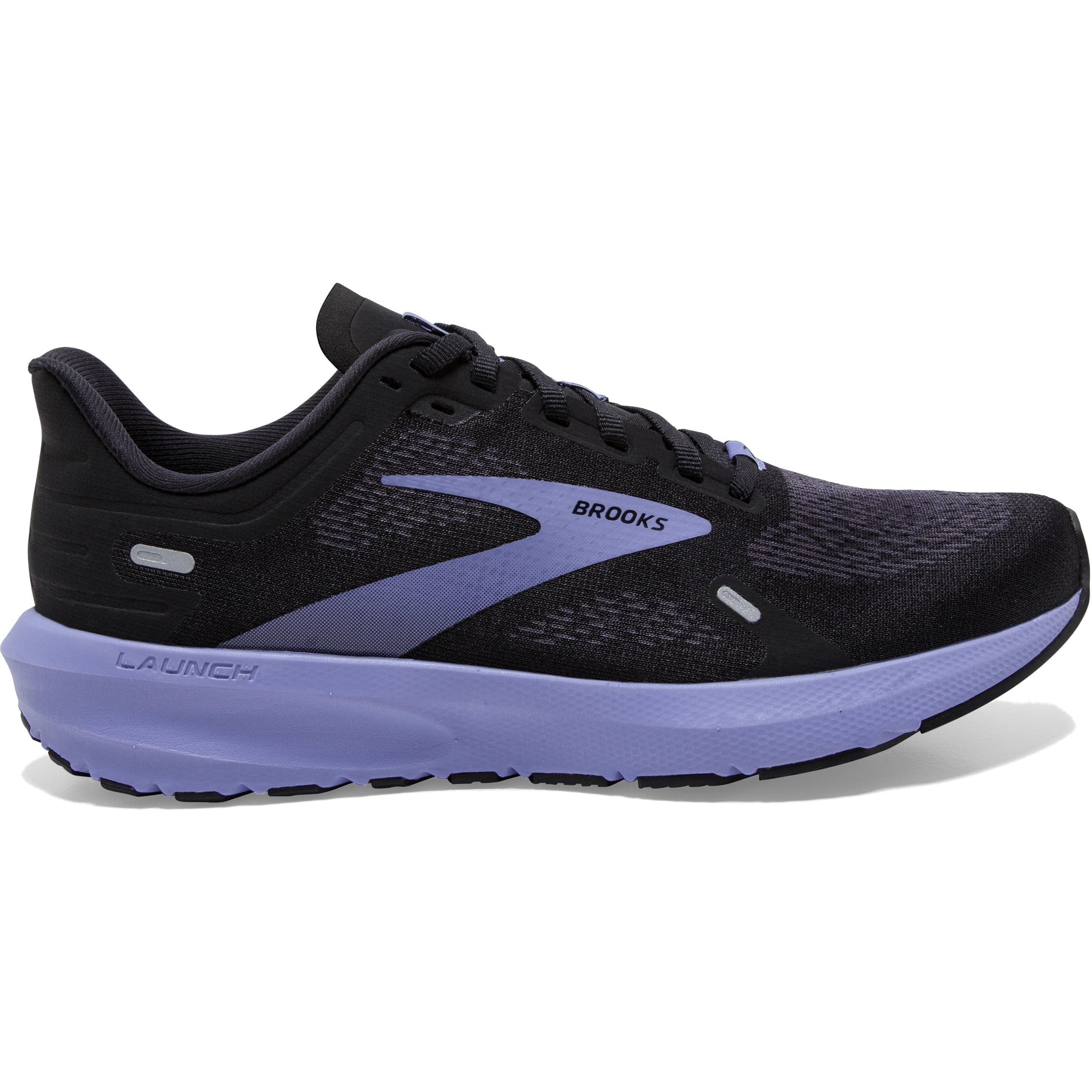 Women's Brooks Launch 9, Black/Ebony/Purple, 11.5 B Medium