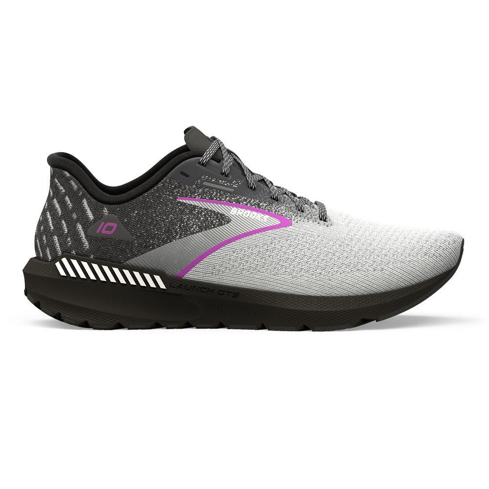 Women's Brooks Launch GTS 10, Black/White/Violet, 6.5 B Medium