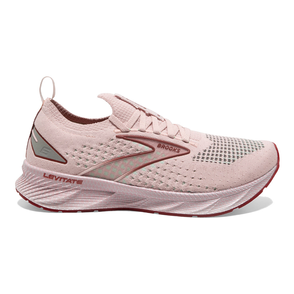 Women's Brooks Levitate StealthFit 6, Peach Whip/Pink, 8 B Medium