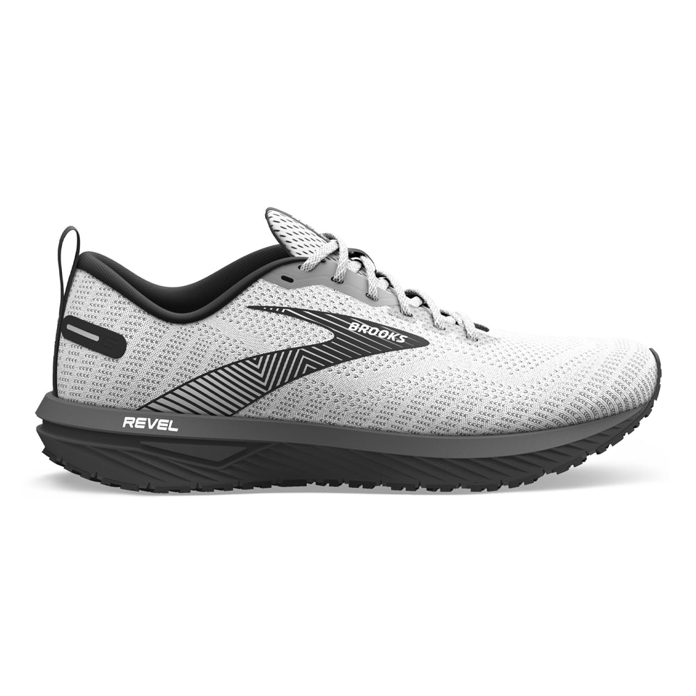 Women's Brooks Revel 6, White/Black, 6 B Medium