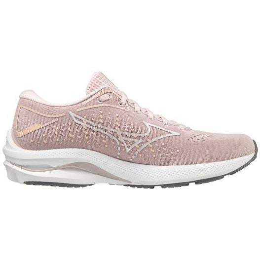 Women's Mizuno Wave Rider 25, Pale Lilac/White, 6.5 B Medium