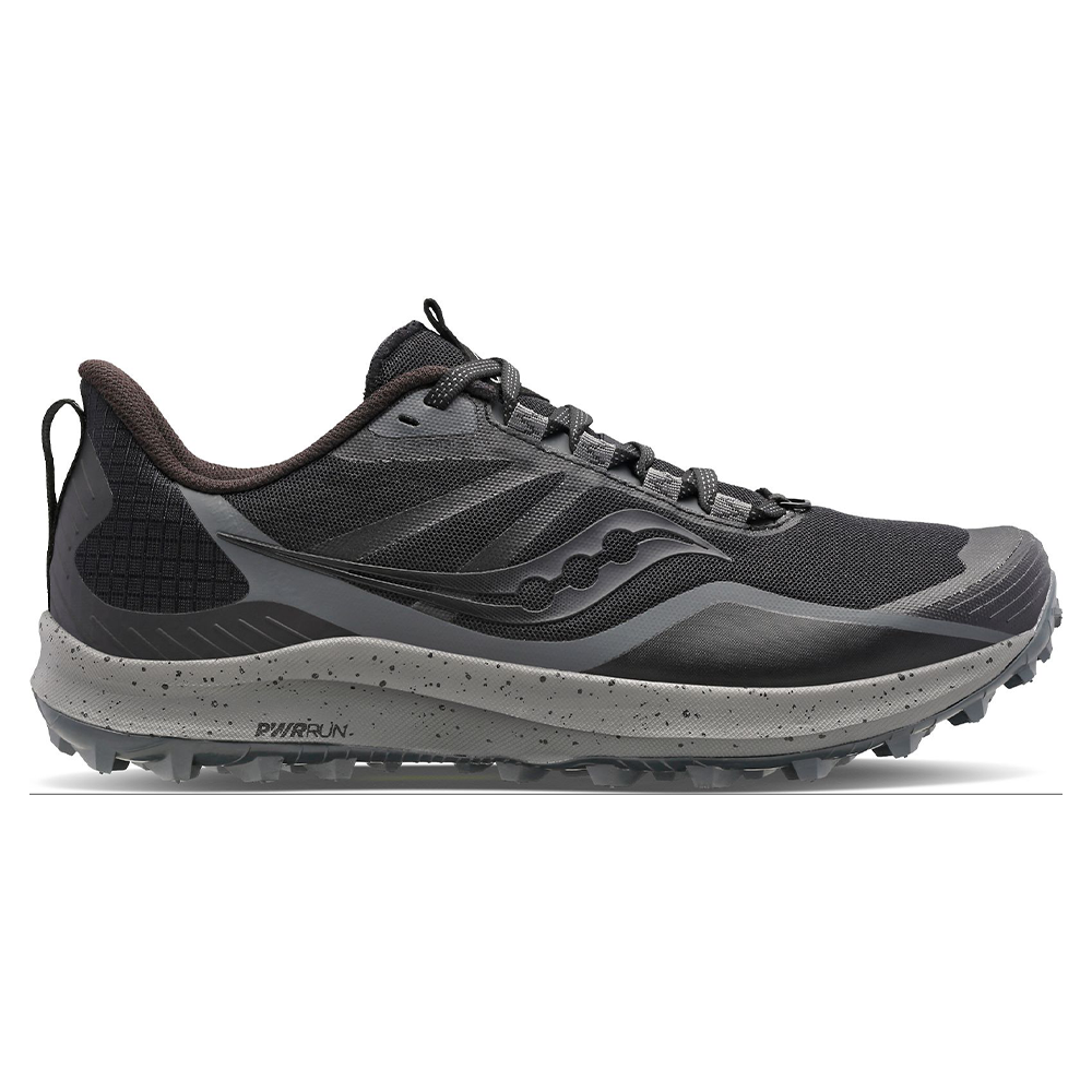 Women's Saucony Peregrine 12, Black/Charcoal, 6.5 B Medium