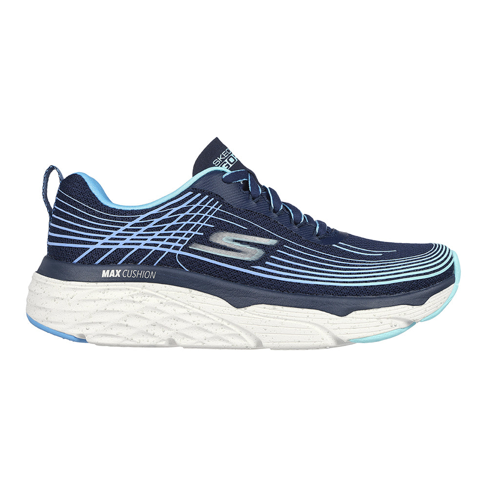 Women's Skechers Max Cushioning Elite-Galaxy Burst, Navy/Blue, 7.5 B Medium