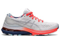 Women's Asics Gel-Kayano 28, White/Thunder Blue, 7 B Medium