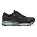 Men's Brooks Ghost 15, Black/Ballad Blue/Sulphur, 11 D Medium