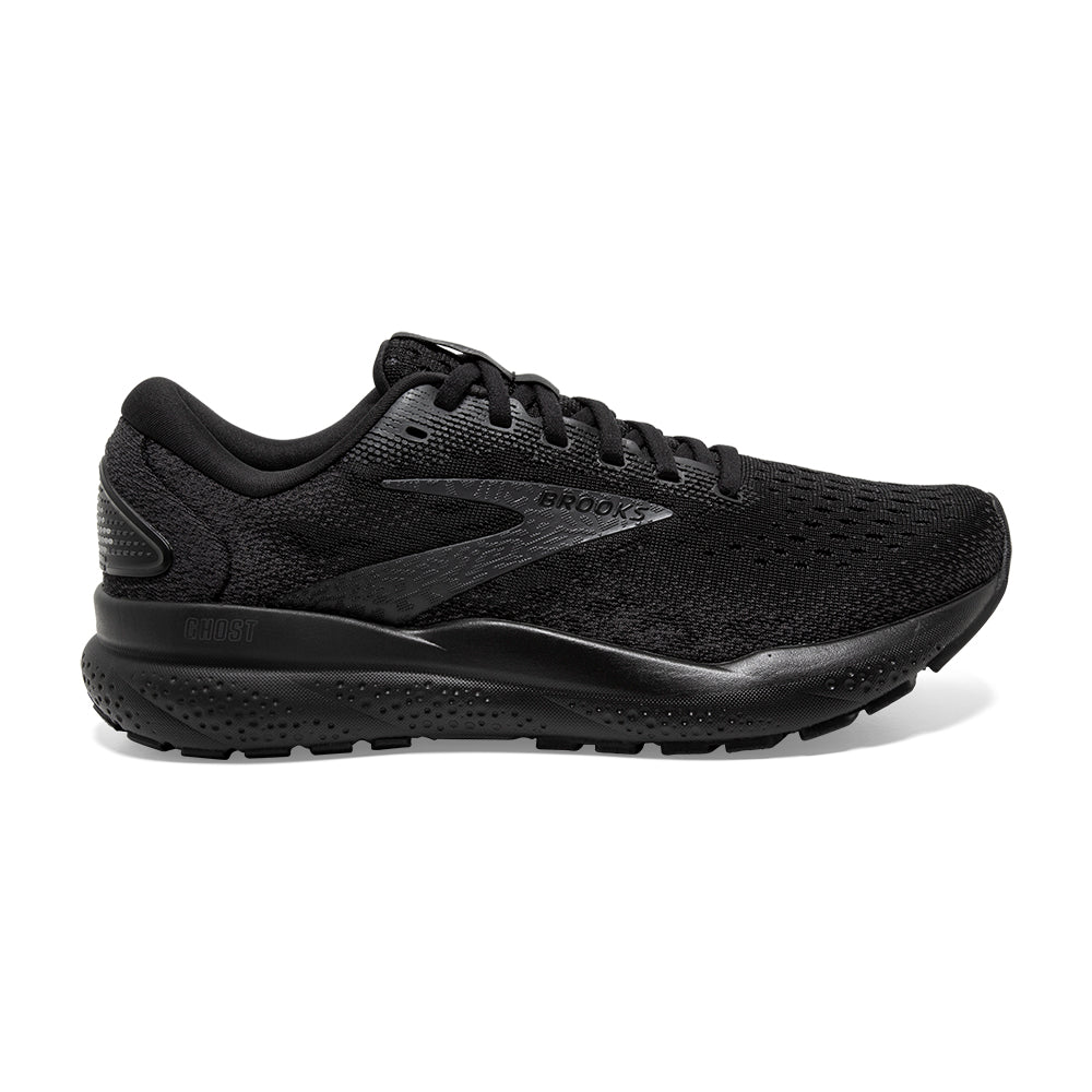 Men's Brooks Ghost 16, Black/Black/Ebony, 11.5 D Medium