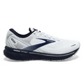 Men's Brooks Ghost 14, White/Grey/Navy, 10.5 D Medium