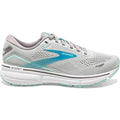Women's Brooks Ghost 15, Grey/Blackened Pearl/Blue, 9.5 B Medium